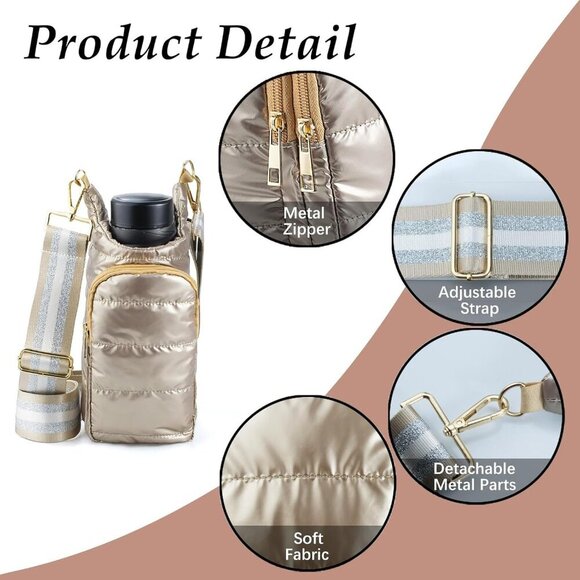 Stylish Quilted Sports Pouch Bag with Adjustable Strap - Perfect for Women - Picture 3 of 6